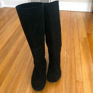 Steve Madden Black Suede Slouch Boots